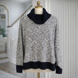 LL Bean Cotton/Linen Ragg Sweater Turtleneck Medium